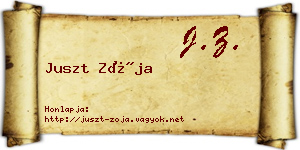 Juszt Zója névjegykártya
